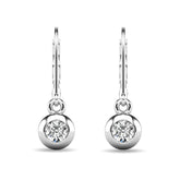 Diamond 1/10 ct tw Bezel Set Earrings in 10K White Gold